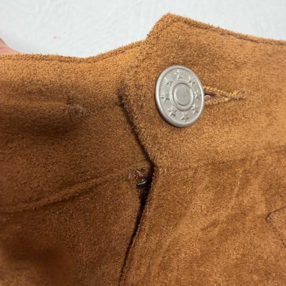 Double D Ranch Suede Fringe Mini Skirt in Cognac Brown - Picture 9 of 9